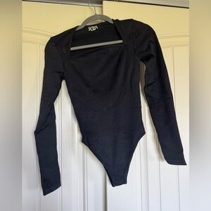 Sleek Black Long Sleeve Bodysuit
